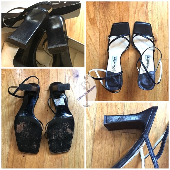 Butterfly Ankle Strap Leather Sandals - Picture 3 of 9
